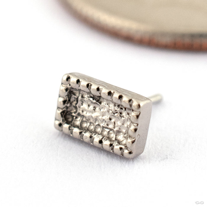 Beaded Hammered Bar Press-fit End in 14k White Gold from Seasons Handmade