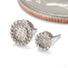 Beaded Hammered Disk Press-fit End in 14k White Gold from Seasons Handmade size comparison