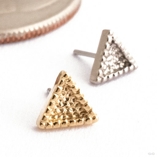 Beaded Hammered Triangle Press-fit End in Gold from Seasons Handmade in assorted materials