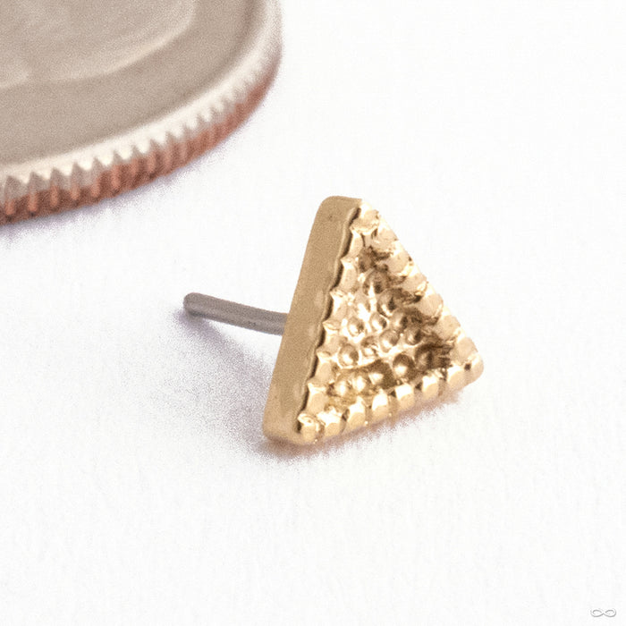 Beaded Hammered Triangle Press-fit End in 14k Yellow Gold from Seasons Handmade