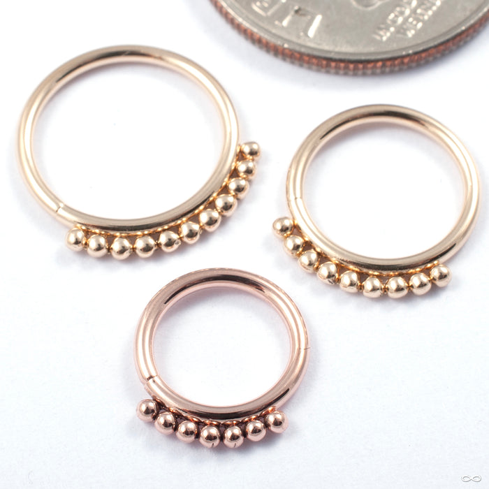 Beaded Seam Ring in Gold from Dusk Body Jewelry