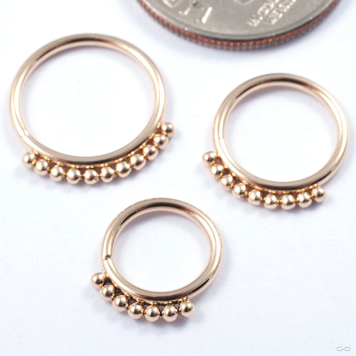 Beaded Seam Ring in Gold from Dusk Body Jewelry in yellow gold