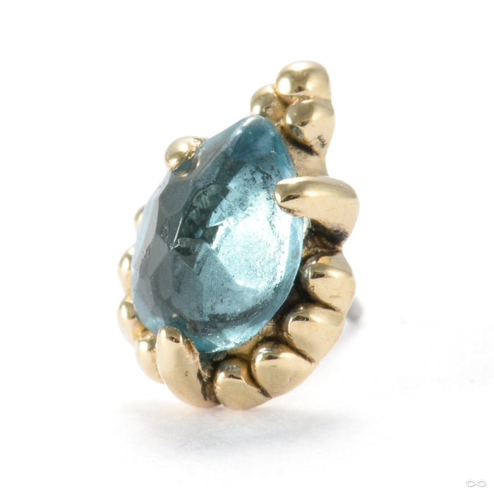 Beaded Teardrop Press-fit End in Gold from Sacred Symbols with apatite