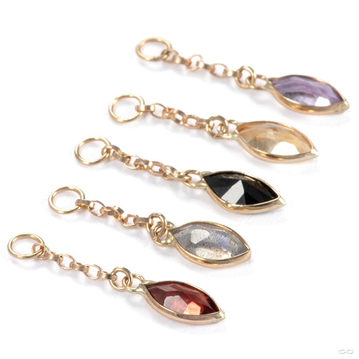 Belleza Charm in Gold from Hialeah with various stones