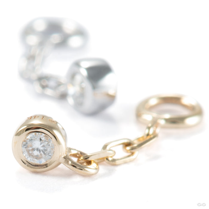 Bezel-set Tiny Charm with Chain in Gold from Modern Mood in assorted materials