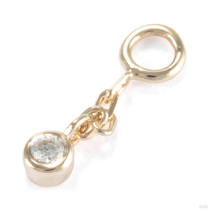 Bezel-set Tiny Charm with Chain in 14k Yellow Gold with Diamond from Modern Mood