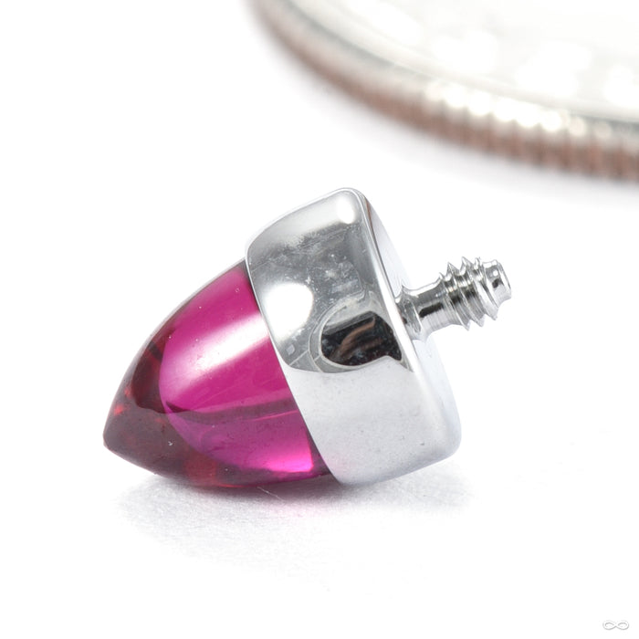 Bezel-set Bullet-cut Cabochon Threaded End in Stainless Steel from Anatometal in garnet