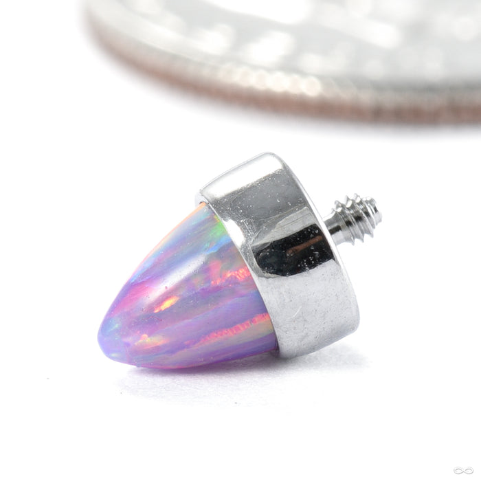Bezel-set Bullet-cut Cabochon Threaded End in Stainless Steel from Anatometal in lavender opal