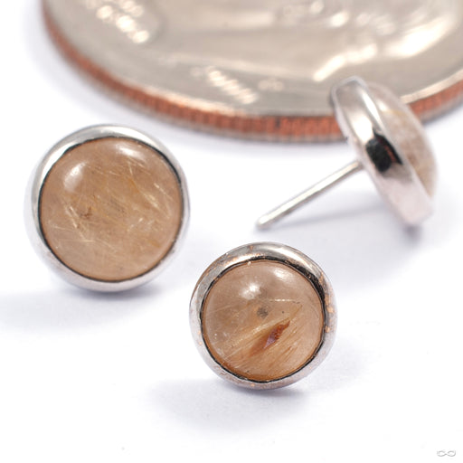 Bezel-set Cabochon Press-fit End in Gold from Auris Jewellery in various sizes and materials