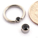 Captive Gem Bead in Titanium from Industrial Strength with black