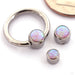 Captive Gem Bead in Titanium from Industrial Strength with bubblegum pink opal