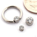 Captive Gem Bead in Titanium from Industrial Strength with clear CZ