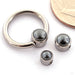 Captive Gem Bead in Titanium from Industrial Strength with hematite