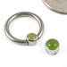 Captive Gem Bead in Titanium from Industrial Strength with Jade Cabochon