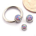 Captive Gem Bead in Titanium from Industrial Strength with lavender opal