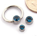 Captive Gem Bead in Titanium from Industrial Strength with london blue topaz