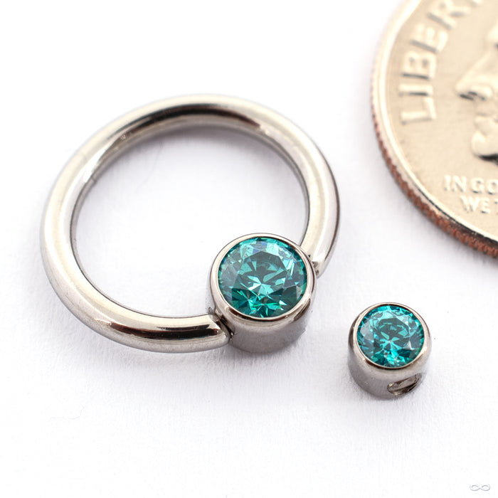 Captive Gem Bead in Titanium from Industrial Strength with mint