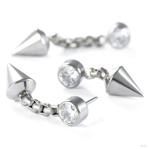 Bezel Spear Dangle Press-fit End in Titanium from NeoMetal in various sizes