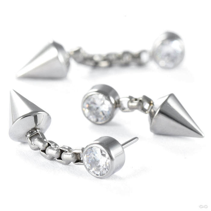 Bezel Spear Dangle Press-fit End in Titanium from NeoMetal in various sizes