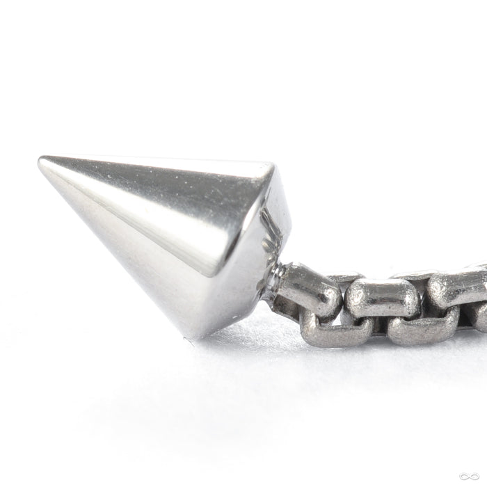 Bezel Spear Dangle Press-fit End in Titanium from NeoMetal clear cz detail