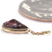 Bezel Teardrop Charm in 18k Yellow Gold with Elestial Quartz from Diablo Organics side profile
