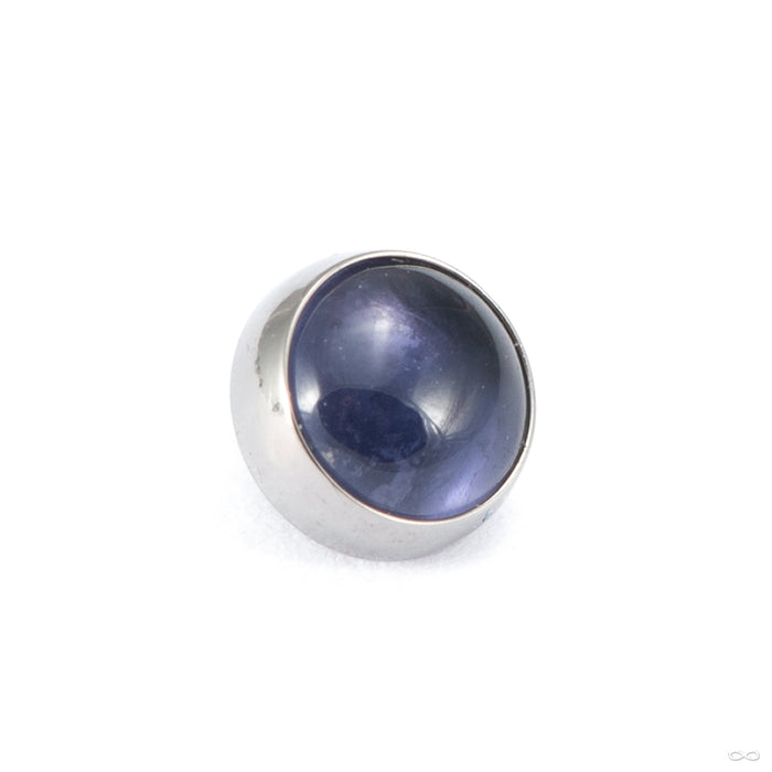 Bezel-set Cabochon Threaded End in Titanium with Iolite from People's Jewelry