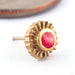 Biggest Fan Press-fit End in Gold from Pupil Hall in 14k Yellow Gold with Hot Pink Enamel