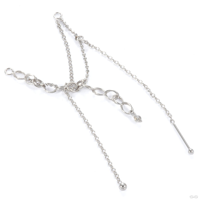 Bird's Nest Lynx Chain in 14k White Gold with White Sapphire Left Orientation from Pupil Hall