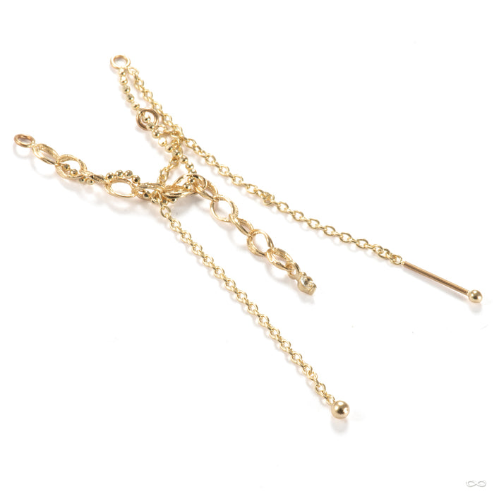 Bird's Nest Lynx Chain in 14k Yellow Gold with White Sapphire Left Orientation from Pupil Hall 