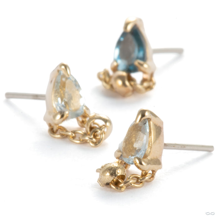 Bitty 1000 Percent Press-fit End in Gold from Pupil Hall with various stones