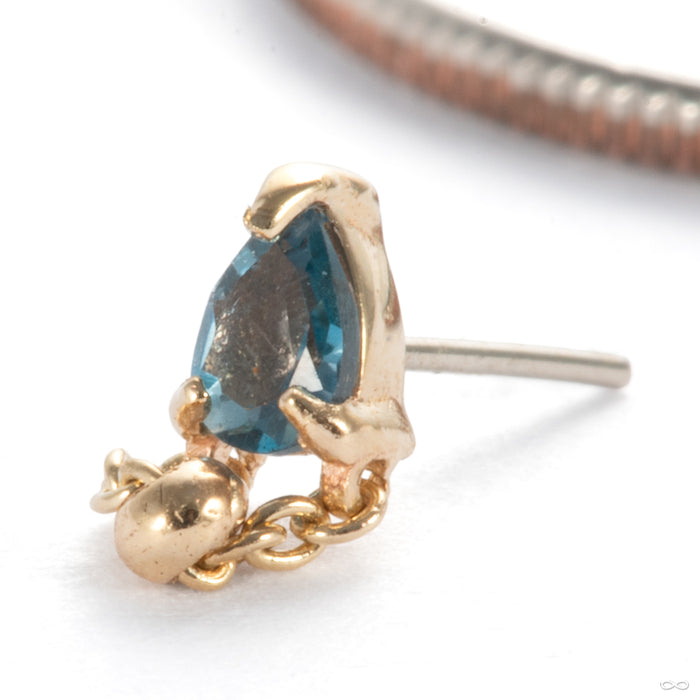 Bitty 1000 Percent Press-fit End in 14k Yellow Gold with London Blue Topaz from Pupil Hall