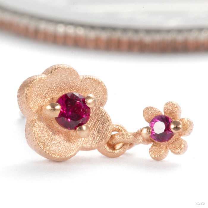 Bitty Oopsie Daisy Press-fit End in 14k Rose Gold with Ruby from Pupil Hall
