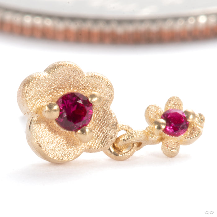 Bitty Oopsie Daisy Press-fit End in 14k Yellow Gold with Ruby from Pupil Hall