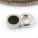Bitty Polka Charm in Gold from Pupil Hall in 14k white gold with black enamel