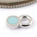 Bitty Polka Charm in Gold from Pupil Hall in 14k white gold with robin blue enamel