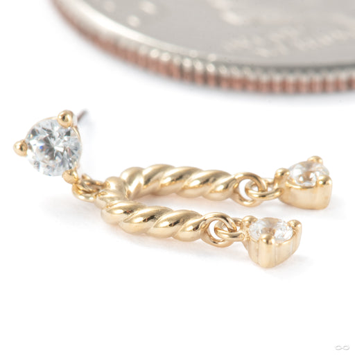 Bliss Press-fit End in 14k Yellow Gold with Clear CZ from Modern Mood