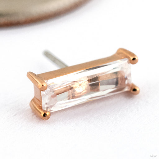 Bloodline Press-fit End in Gold from Ember Body Jewelry in 14k Rose Gold with CZ