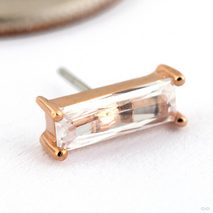 Bloodline Press-fit End in Gold from Ember Body Jewelry in 14k Rose Gold with CZ