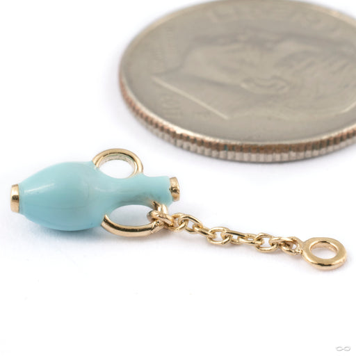 Bloom Keeper Charm in Gold from Pupil Hall in 14k yellow gold with robin blue enamel