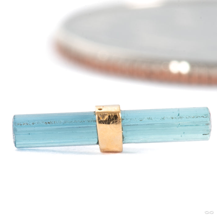 Bound by Love Press-fit End in 14k Yellow Gold with Blue Tourmaline Medium from Quetzalli