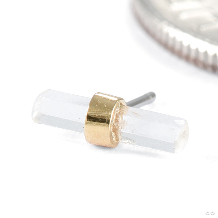 Bound by Love Press-fit End in Gold from Quetzalli yellow gold clear quartz small detail