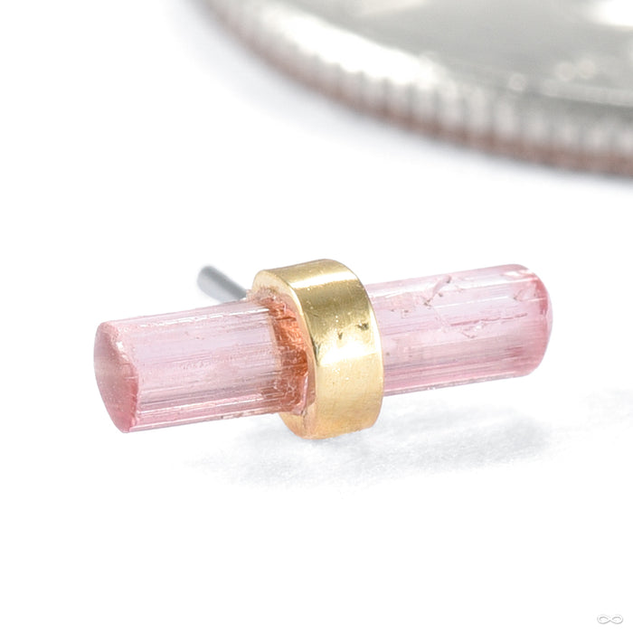 Bound by Love Press-fit End in Gold from Quetzalli yellow gold pink tourmaline small