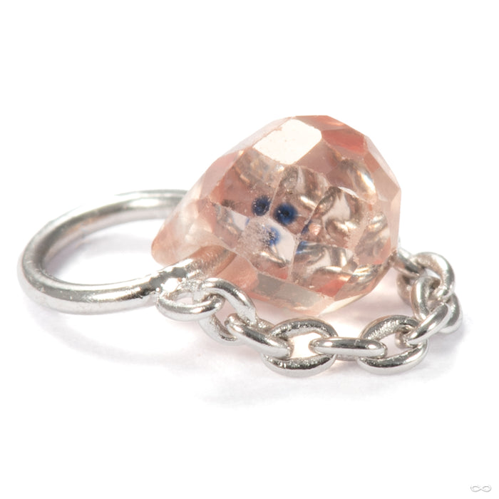 Briolette Charm in 14k White Gold with Orange Sapphire from Pupil Hall