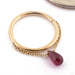 Briolette Seam Ring in Gold from Pupil Hall in 14k Yellow Gold with Rhodolite Garnet