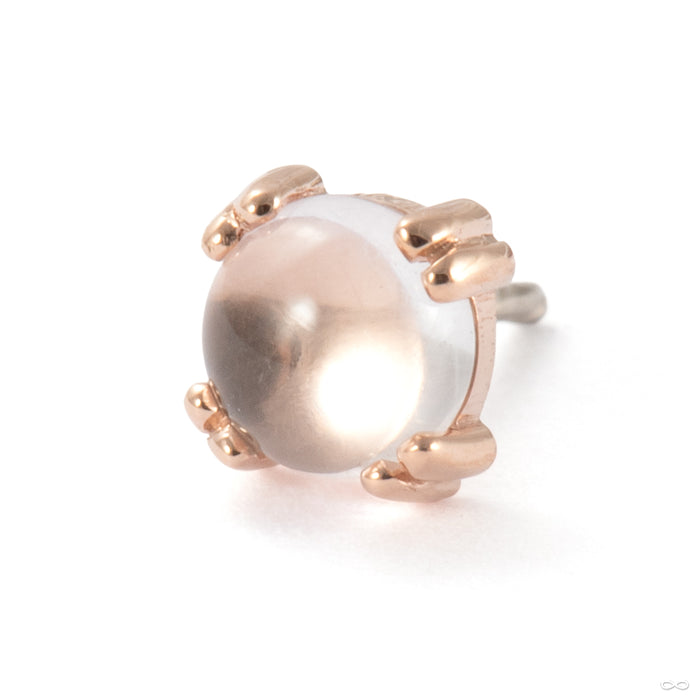 Cab Prong Press-fit End in 14k Rose Gold with Rose Quartz from BVLA