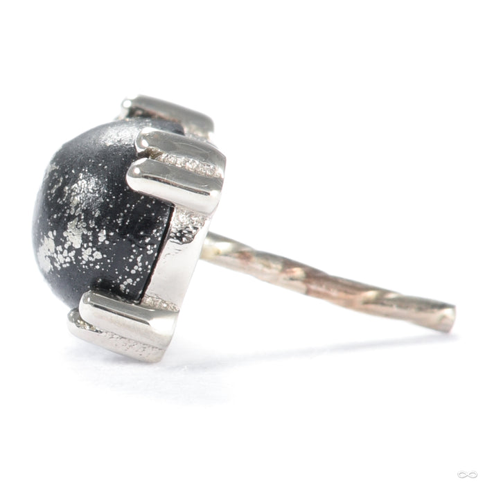 Cab Prong Press-fit End in Gold from BVLA with white gold and pyrite side