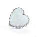 Cabochon Heart Press-fit End in 18k White Gold with White Opal from Anatometal