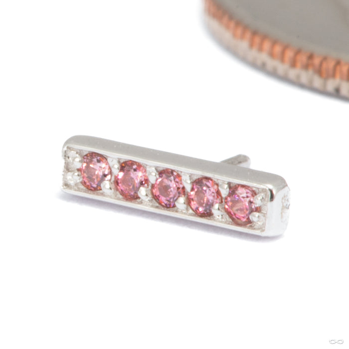 Cascade Press-fit End in 14k White Gold with Pink CZ from Auris Jewellery
