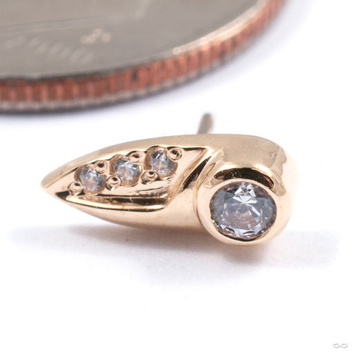 Centaura Press-fit End in Gold from Auris Jewellery in yellow gold with cz