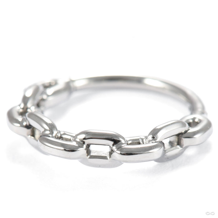 Chain Link Clicker in Titanium from Tawapa high polish detail